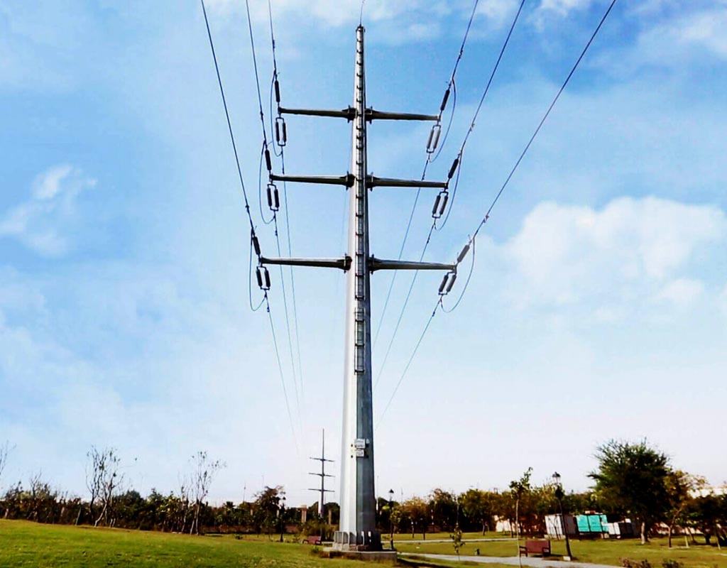 Galvanised steel monopole tower